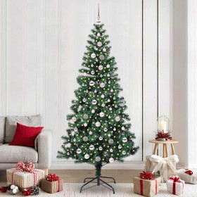 Árbol de Navidad Artificial Preiluminado Verde 240 cm
