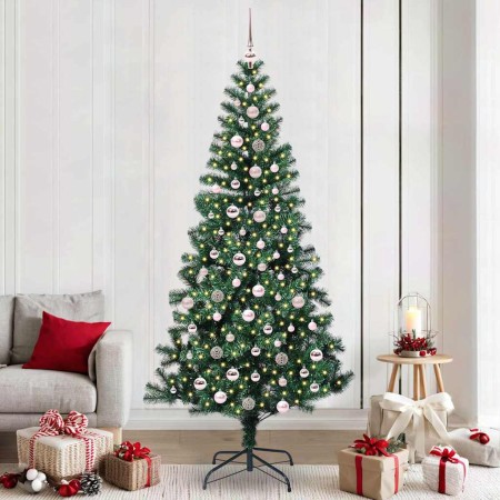 Árbol de Navidad Artificial Preiluminado Verde 240 cm