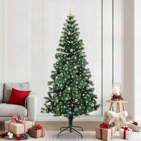 Árbol de Navidad Artificial Preiluminado Verde 240 cm