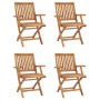 Conjunto de comedor de jardín 5 piezas madera maciza de teca