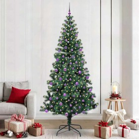 Árbol de Navidad Artificial Preiluminado Verde 240 cm