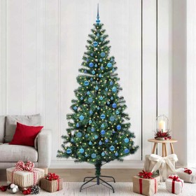 Árbol de Navidad Artificial Preiluminado Verde 240 cm