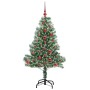 Árbol de Navidad Artificial Nevado con Luz LED Verde y 120 cm