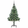 Árbol de Navidad Artificial Nevado con Luz LED Verde y 120 cm