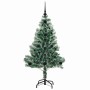 Árbol de Navidad Artificial Nevado con Luz LED Verde y 120 cm
