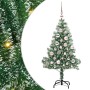 Árbol de Navidad Artificial Nevado con Luz LED Verde y 120 cm