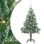 Árbol de Navidad Artificial Nevado con Luz LED Verde y 120 cm