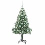 Árbol de Navidad Artificial Nevado con Luz LED Verde y 120 cm
