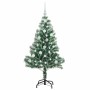 Árbol de Navidad Artificial Nevado con Luz LED Verde y 120 cm