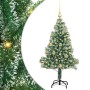 Árbol de Navidad Artificial Nevado con Luz LED Verde y 120 cm