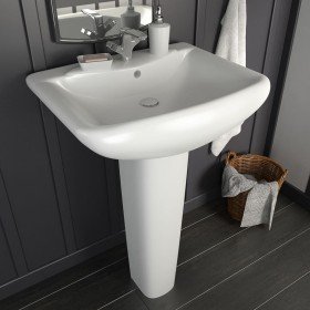 Lavabo de pie de cerámica blanco 580x470x200 mm