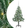 Árbol de Navidad Artificial Nevado con Luz LED Verde y 120 cm
