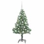 Árbol de Navidad Artificial Nevado con Luz LED Verde y 120 cm