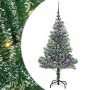 Árbol de Navidad Artificial Nevado con Luz LED Verde y 120 cm