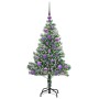 Árbol de Navidad Artificial Nevado con Luz LED Verde y 120 cm