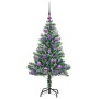 Árbol de Navidad Artificial Nevado con Luz LED Verde y 120 cm