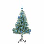 Árbol de Navidad Artificial Nevado con Luz LED Verde y 120 cm