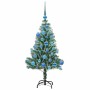 Árbol de Navidad Artificial Nevado con Luz LED Verde y 120 cm