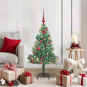 Árbol de Navidad Artificial Nevado con Luz LED Verde y 120 cm