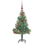 Árbol de Navidad Artificial Nevado con Luz LED Verde y 120 cm