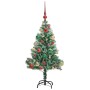 Árbol de Navidad Artificial Nevado con Luz LED Verde y 120 cm