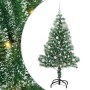 Árbol de Navidad Artificial Nevado con Luz LED Verde y 150 cm