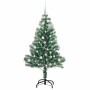 Árbol de Navidad Artificial Nevado con Luz LED Verde y 150 cm