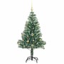 Árbol de Navidad Artificial Nevado con Luz LED Verde y 150 cm