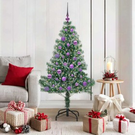 Árbol de Navidad Artificial Nevado con Luz LED Verde y 150 cm