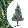 Árbol de Navidad Artificial Nevado con Luz LED Verde y 150 cm
