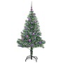 Árbol de Navidad Artificial Nevado con Luz LED Verde y 150 cm