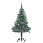 Árbol de Navidad Artificial Nevado con Luz LED Verde y 150 cm