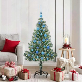 Árbol de Navidad Artificial Nevado con Luz LED Verde y 150 cm