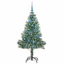 Árbol de Navidad Artificial Nevado con Luz LED Verde y 150 cm
