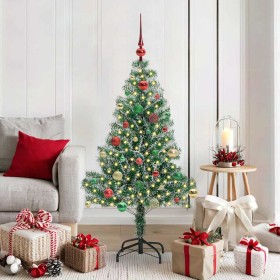 Árbol de Navidad Artificial Nevado con Luz LED Verde y 150 cm