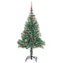 Árbol de Navidad Artificial Nevado con Luz LED Verde y 150 cm