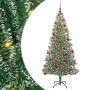 Árbol de Navidad Artificial Nevado con Luz LED Verde y 180 cm