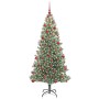 Árbol de Navidad Artificial Nevado con Luz LED Verde y 180 cm