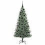 Árbol de Navidad Artificial Nevado con Luz LED Verde y 180 cm