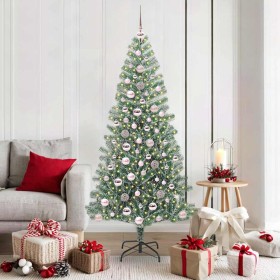 Árbol de Navidad Artificial Nevado con Luz LED Verde y 180 cm