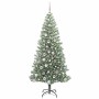 Árbol de Navidad Artificial Nevado con Luz LED Verde y 180 cm