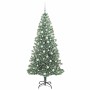 Árbol de Navidad Artificial Nevado con Luz LED Verde y 180 cm