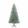 Árbol de Navidad Artificial Nevado con Luz LED Verde y 180 cm