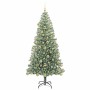 Árbol de Navidad Artificial Nevado con Luz LED Verde y 180 cm