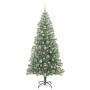 Árbol de Navidad Artificial Nevado con Luz LED Verde y 180 cm