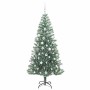 Árbol de Navidad Artificial Nevado con Luz LED Verde y 180 cm