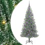 Árbol de Navidad Artificial Nevado con Luz LED Verde y 180 cm