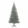 Árbol de Navidad Artificial Nevado con Luz LED Verde y 180 cm