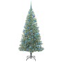 Árbol de Navidad Artificial Nevado con Luz LED Verde y 180 cm