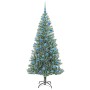 Árbol de Navidad Artificial Nevado con Luz LED Verde y 180 cm